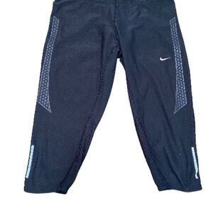 Nike Black Leggings with Blue Accents